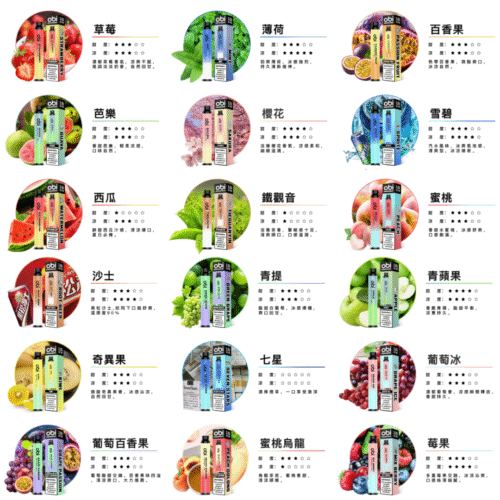 OBI一次性 (4) OBI一次性 8000口 多口數一次性 拋棄式 拋棄式電子煙 LANA 哩亞 CLOUDY 一次性電子煙 拋棄式 OBI全口味一次性